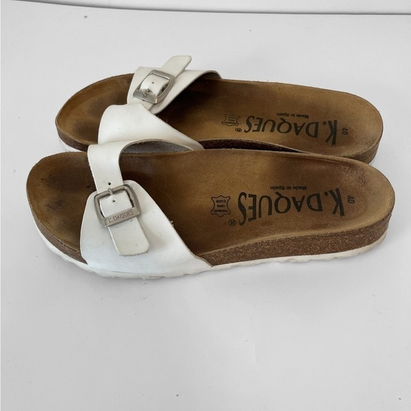 K. Daques “Madrid” Style Sandals in White Leather Size 40 - Picture 7 of 12